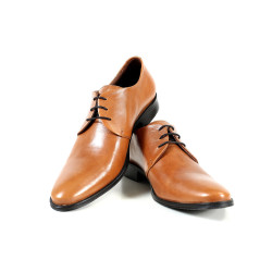 Кафяви официални мъжки обувки, естествена кожа - елегантни обувки за целогодишно ползване N 100018157